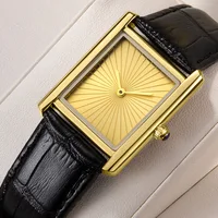 Nouvelle montre carrée classique pour hommes femmes conception Simple à deux mains bracelet en cuir de mode montres à Quartz étanches livraison directe 1