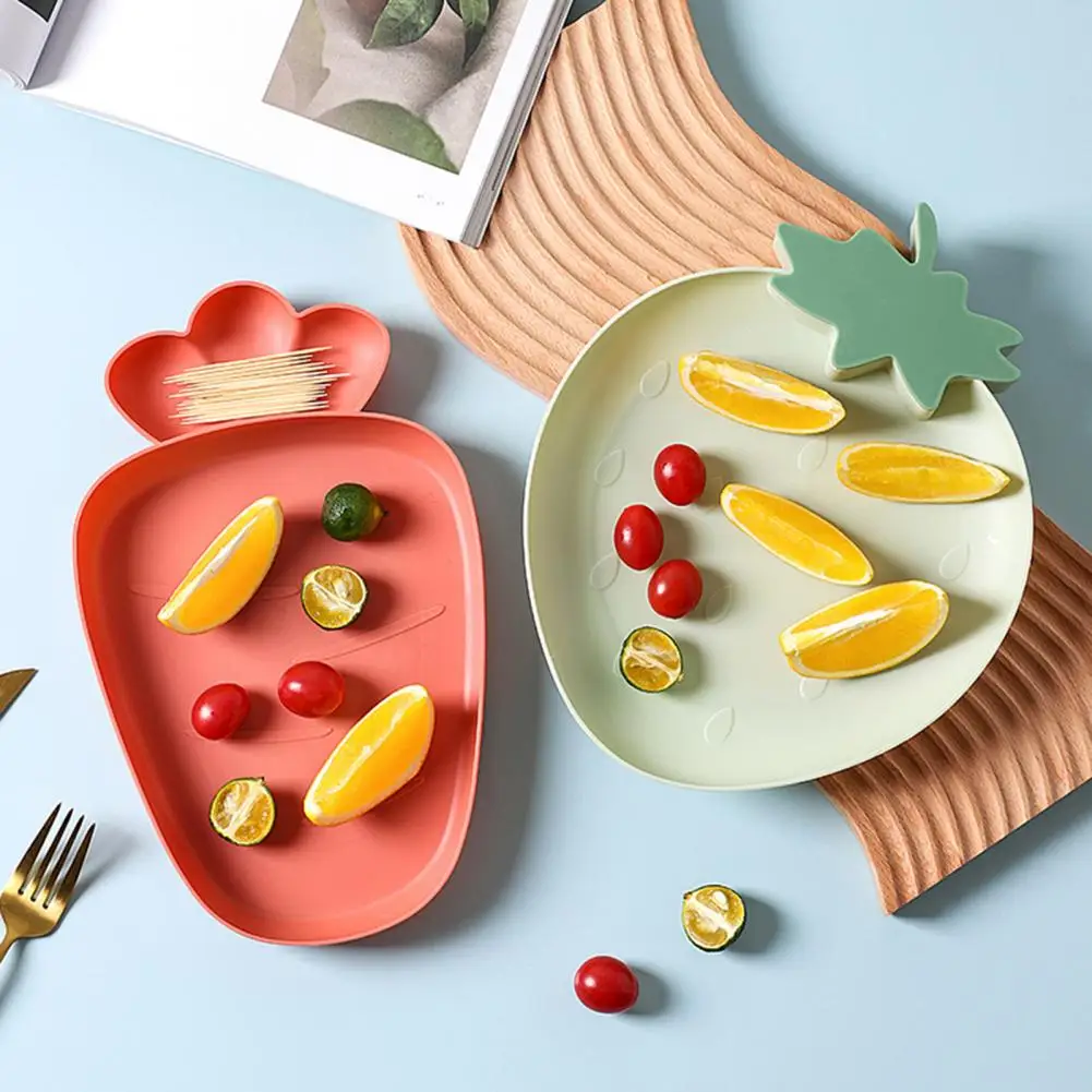 Attractive Adorable Strawberry Shape Food Plate Reusable Fruit Plate Anti-wear Plastic Dessert for Dinner