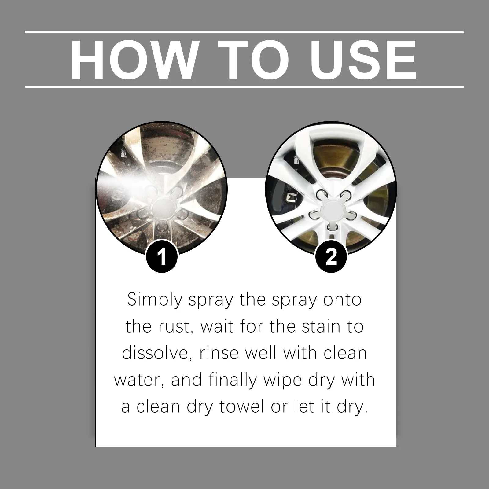 Car Tire Rust Remover Cleaner-Heavy Duty Degreaser For Wheel Rim Restoration, Fast Acting Brake Dust & Corrosion Removal