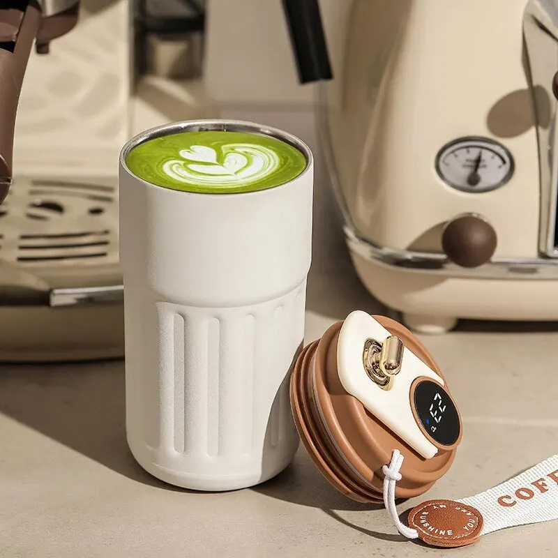 Stainless Steel Insulated Water Bottle Display Temperature Coffee Cup Intelligent Car Mounted Gift Drinking Tool