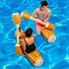 Simulated Wooden Floating Drainage Entertainment Toy Double Hitting Stick Swimming Ring Inflatable Canoe Mount Thickened PVC 1