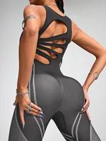 Women's Sports Yoga Jumpsuit Leisure Fitness Yoga Jumpsuit Yoga Training Suit Fitness Jumpsuit Splicing Color  Fashionable - Image 4