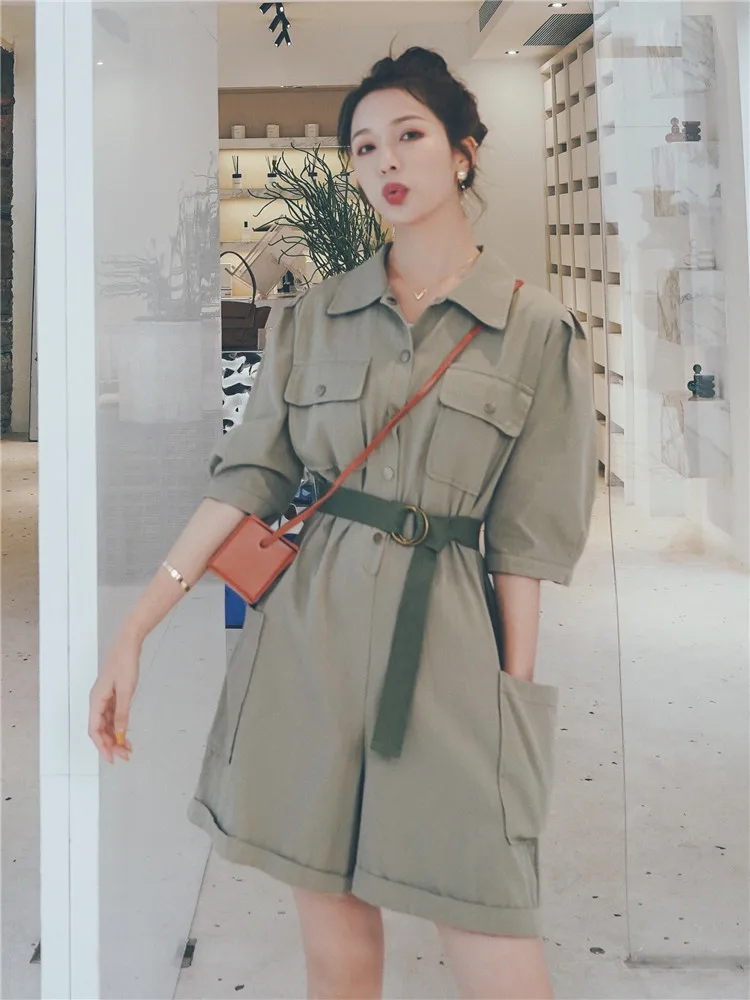 fashion-retro-loose-short-vintage-green-jumpsuit-woman-high-end-summer-new-style-with-belt-female-overalls
