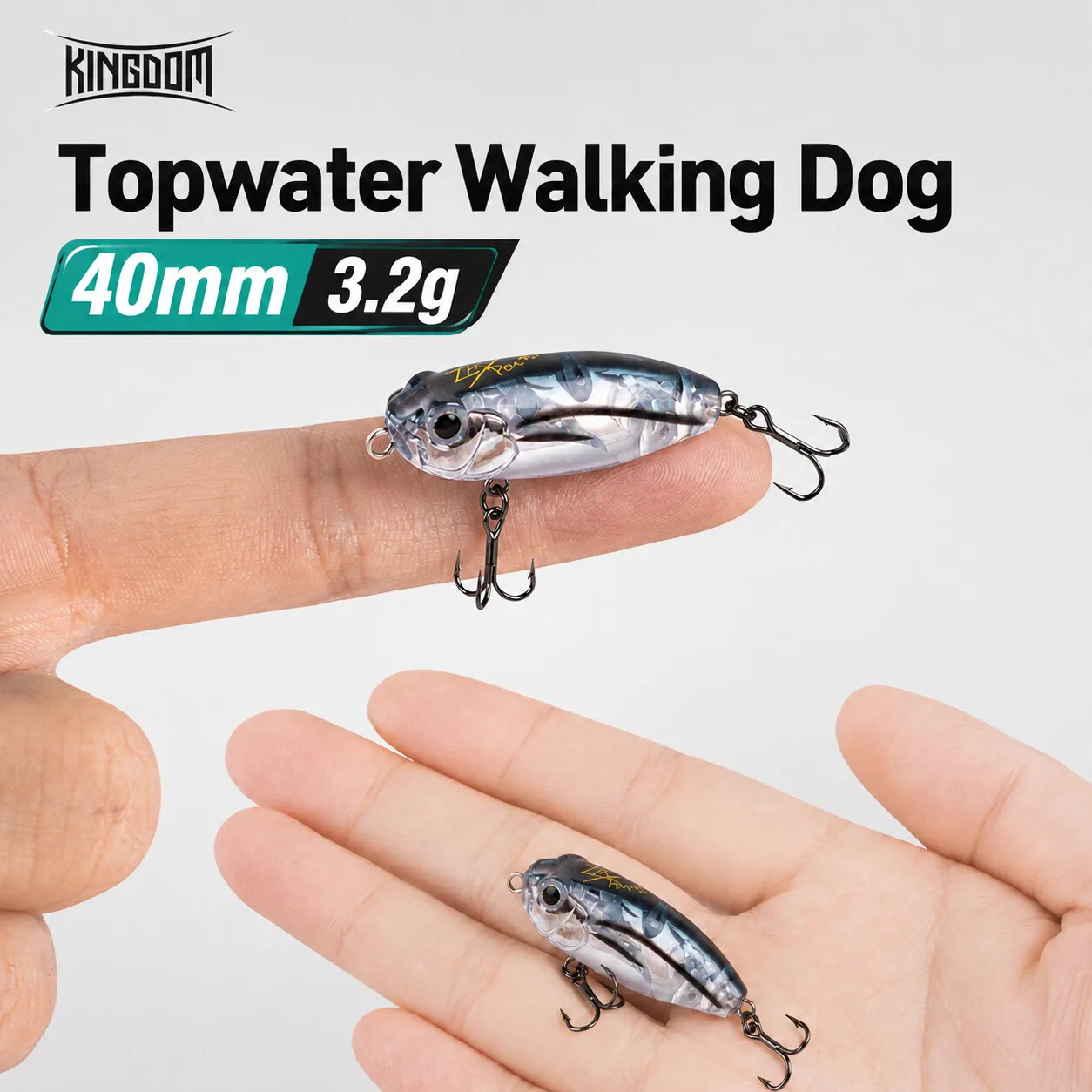 Kingdom Floating Pencil Angelköder, 40 mm, 3,2 g, Topwater Hard Wobbler, Z-Action, künstlicher harter Köder für Forellenbarsch, Hechtangeln