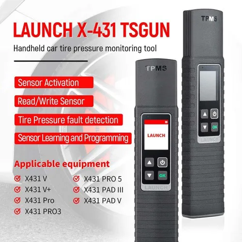 LAUNCH X431 TSGUN TPMS 타이어 압력 감지기, 휴대용 X-431 TSGUN 센서 액티베이터, 학습 프로그래밍 x-431 tsgun