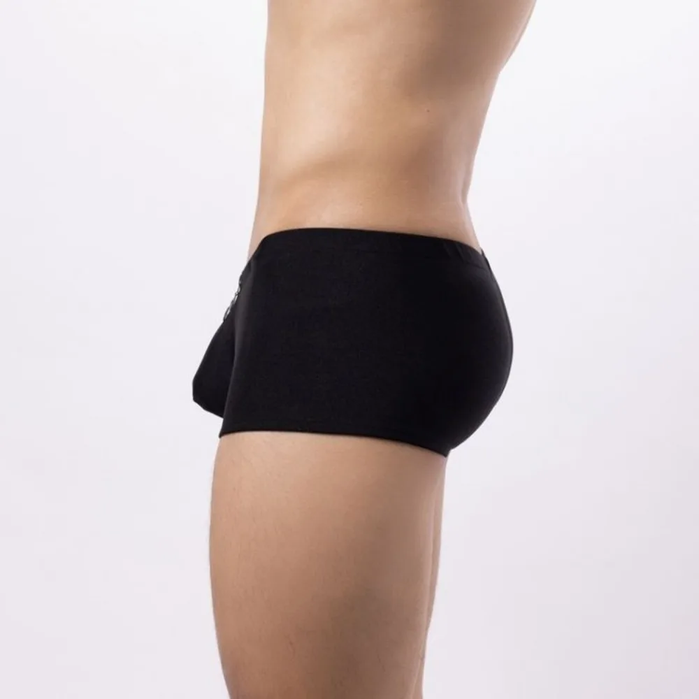 Men's Belt Zipper Sexy Panties Low Waist Boxers Stretch Breathable Plus Size Shorts Enhance Sex Time Function Panties Lingerie