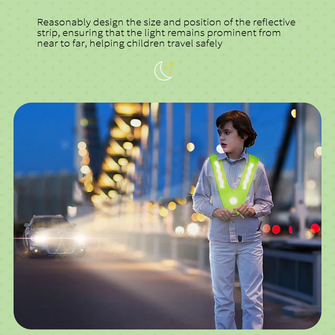 New Night Run Children's Lightweight Shoulder Vest Protective Safety Vest High Brightness Wear resistant Reflective Clothing