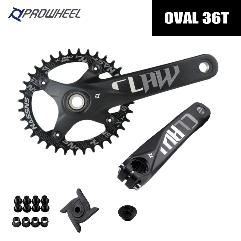 PROWHEEL Crankset Hollowtech MTB Crank 104BCD 170/175MM Crank For Bicycle Integrated 32/34/36/38/40/42T with Bottom Bracket