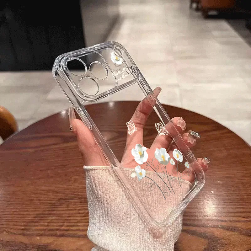 Charming Small Flower Clear Phone Case