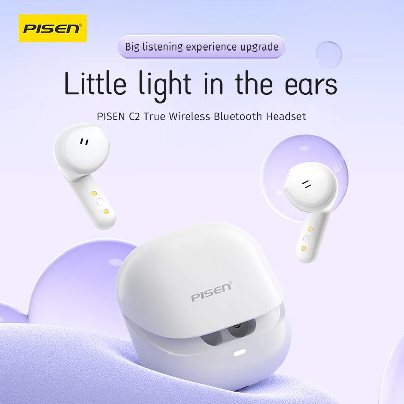 PISEN Earphones Bluetooth 5.3 Noise Cancellation