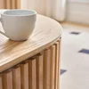 51.18''W Fluted Drum Coffee Table with Drawer, Modern Contemporary Pedestal Tables Oval Accent End Table, No Assembly Request 6