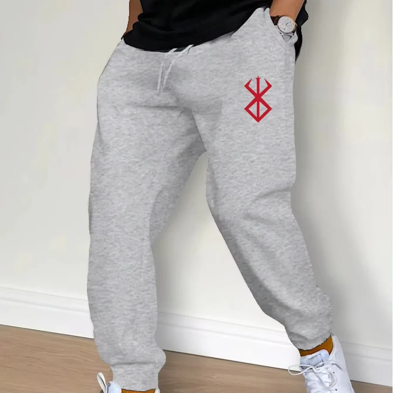 New Men's Casual Printed Pants Fashion Drawstring Casual Pants Joggers Workout Running Gym Fitness Sports Trousers Streetwear 3