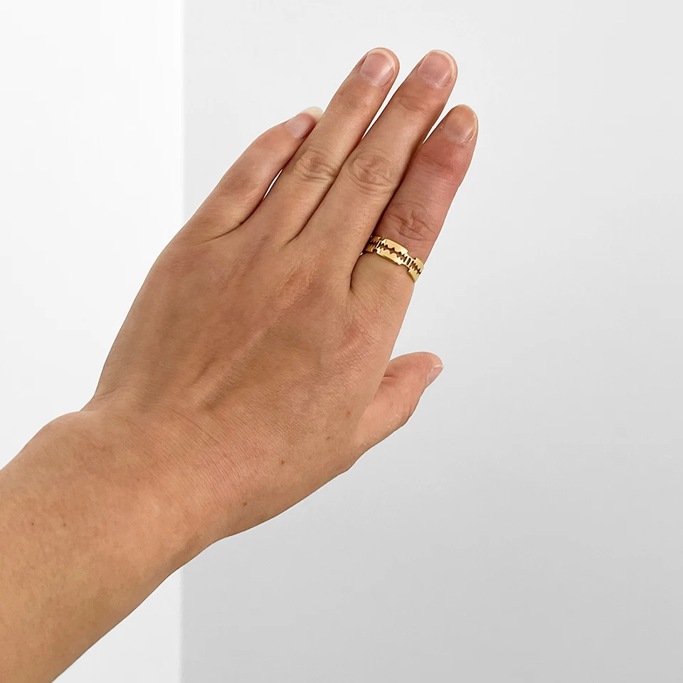 Chandler Stainless Steel Blade Ring Geometric Stacking Ring