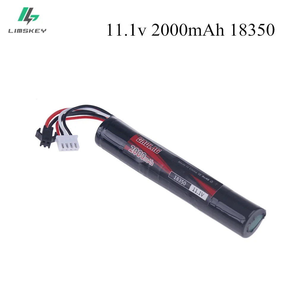 11.1V 2000Mah 18350 Batteria Agli Ioni Di Litio Sm Plug Per Pistola Elettrica A Sfera In Gel D'Acqua Giocattoli Pistola 3S Batteria Ai Polimeri Di Lit