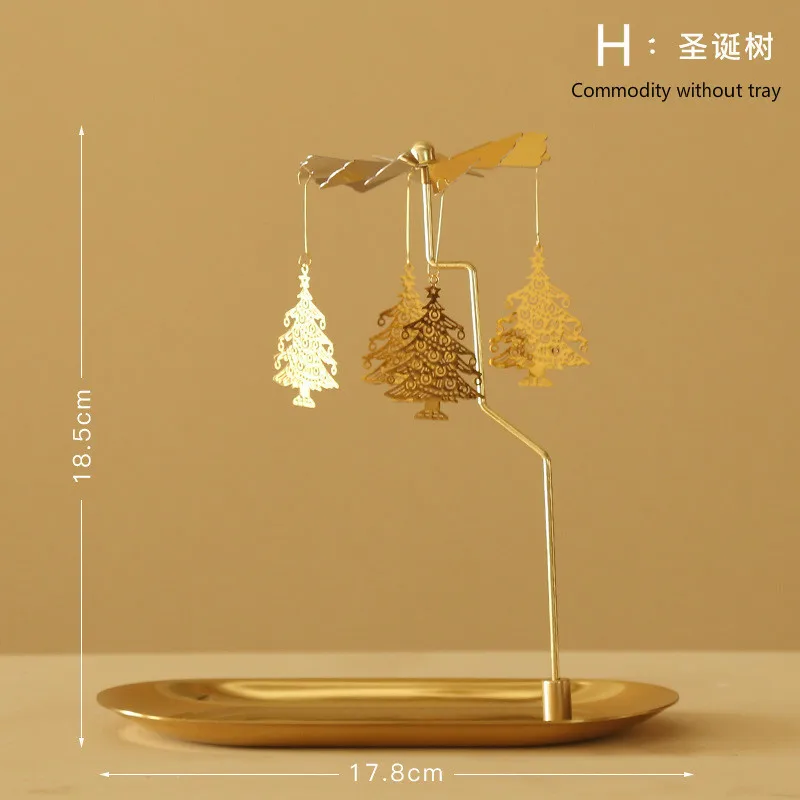 Rotating Candlestick Tray Scented Candle Romantic Walk Horse Lamp Christmas Decorations Creative Swing Birthday Wedding Gift