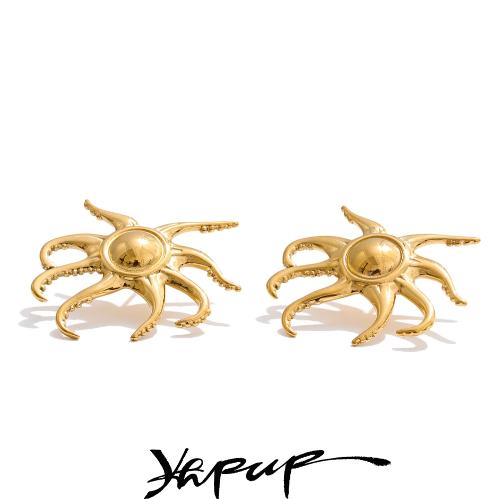Yhpup Stainless Steel Geometry Stud Earrings for Women
