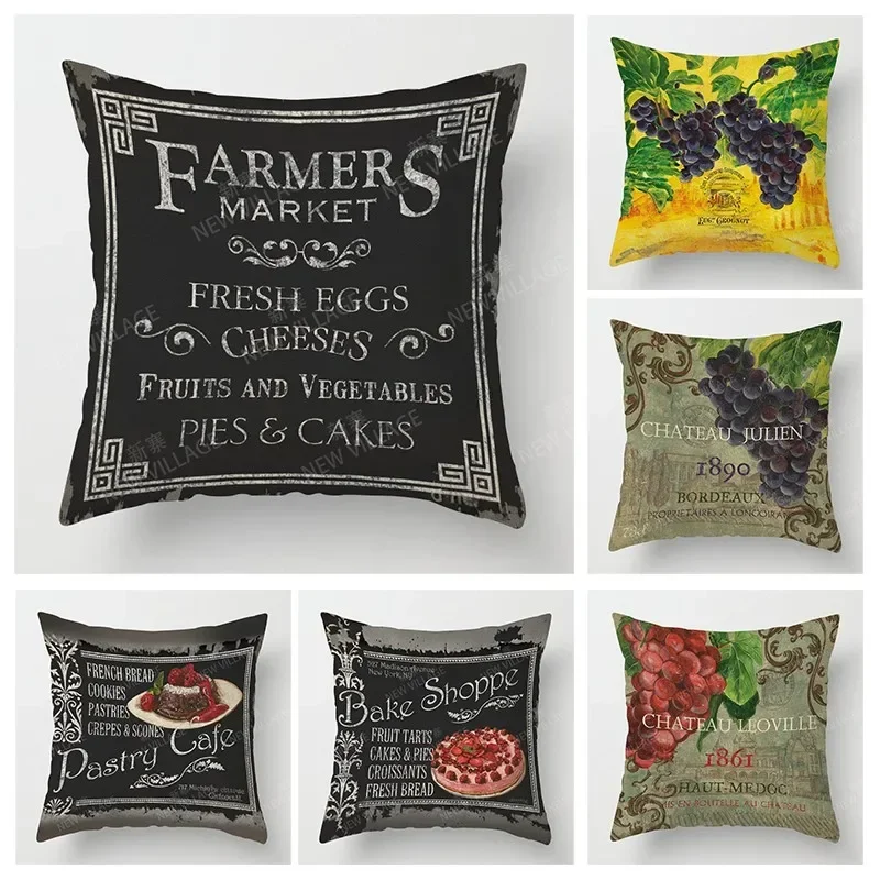 

Home Decoration Fruit Vintage Style Living Room Aesthetics Throwing Pillow Case Sofa Cushion Cover 45x45cm 45 * 45 50x50 40x40
