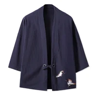 Crane Embroidery Haori Kimono Harajuku Japanese Style Plus Size Men Samurai Costume Yukata Asian Clothes Cardigan Women Jacket - Image 2