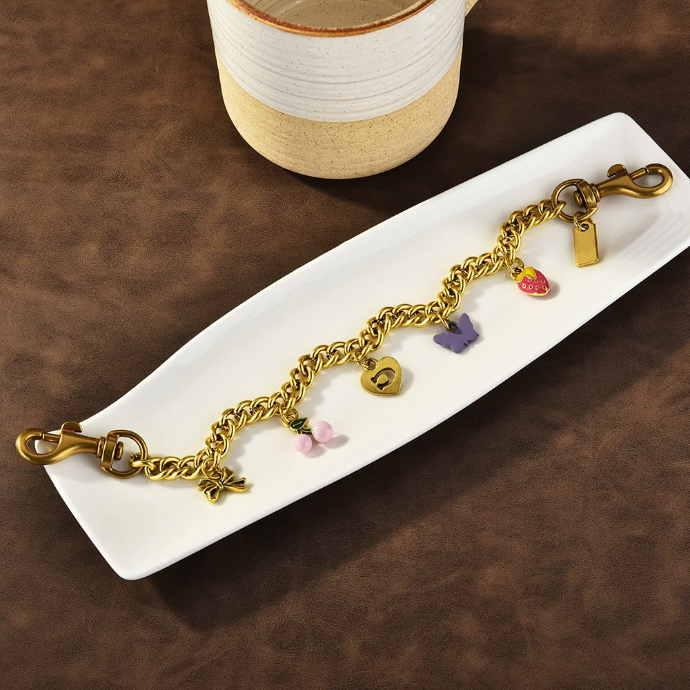 Replacement Chain Strap for Handbags - Detachable Summer Trendy Shoulder Strap with Pendant & Metal Clasps