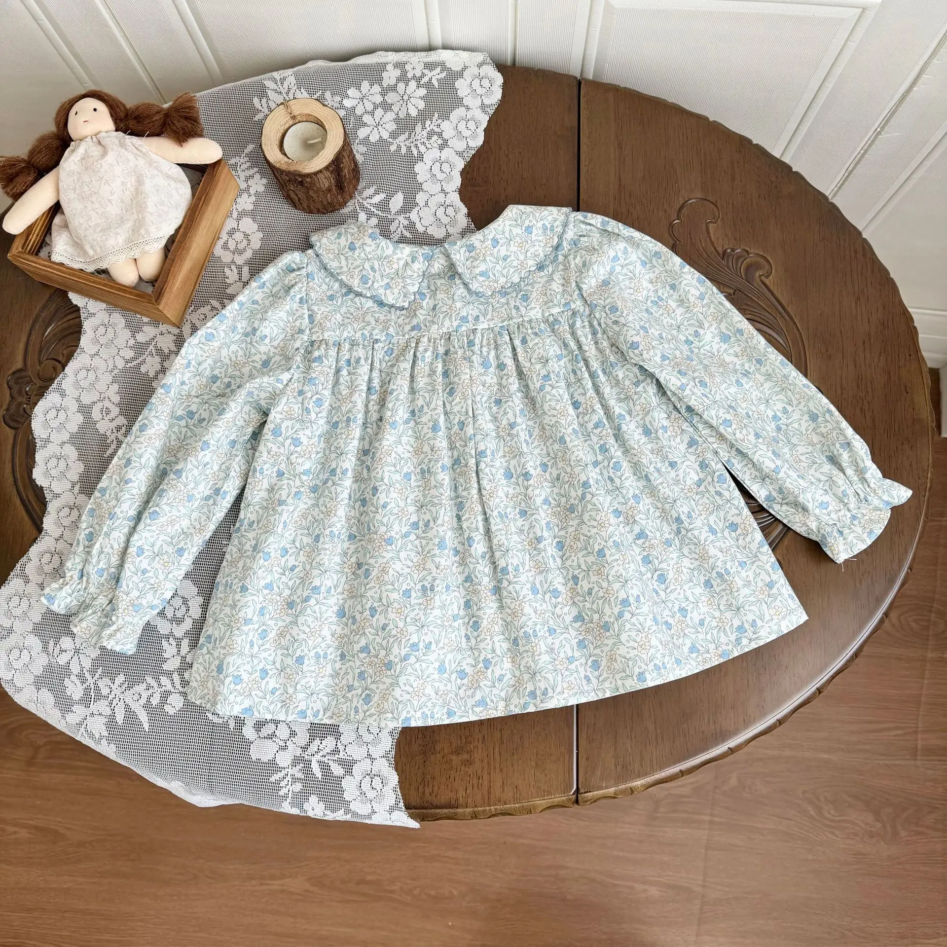 Darcoo Baby 2026 새 여자 꽃무늬 셔츠 여자 긴팔 블라우스 탑 여자 블라우스 셔츠 어린이를 위한 옷 여자 2-8Y