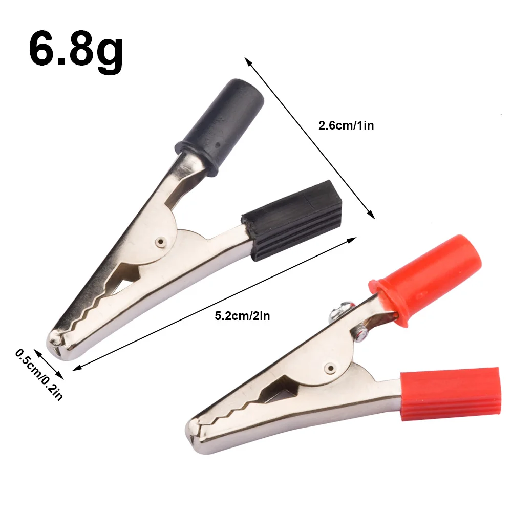 10Pcs Insulated Crocodile Clips Plastic Handle Cable Lead Testing Metal Alligator Clips Clamps Battery Clip Tong Power Test Too