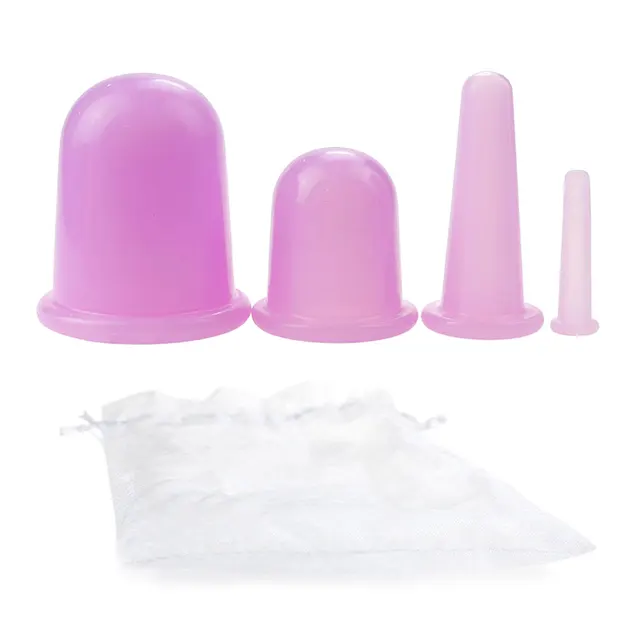 4Piece Set Silicone Vacuum Cupping Set Cupping Cups Cans Suction Cup