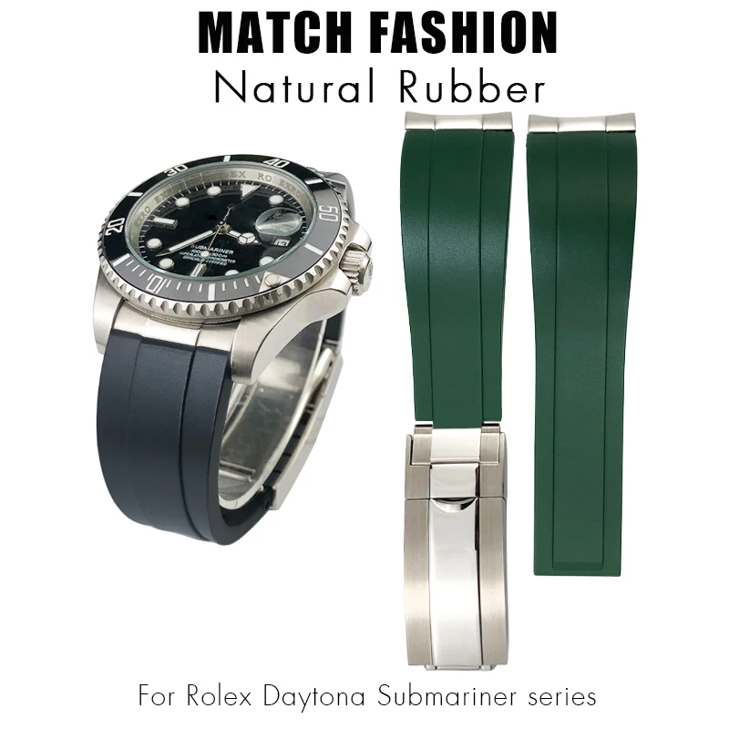 20Mm 21Mm Cinturini In Gomma Siliconica Per Ruolo Submariner Yacht Master Rolex Oysterflex Daytona Omega Seamaster Cinturino Cinturino