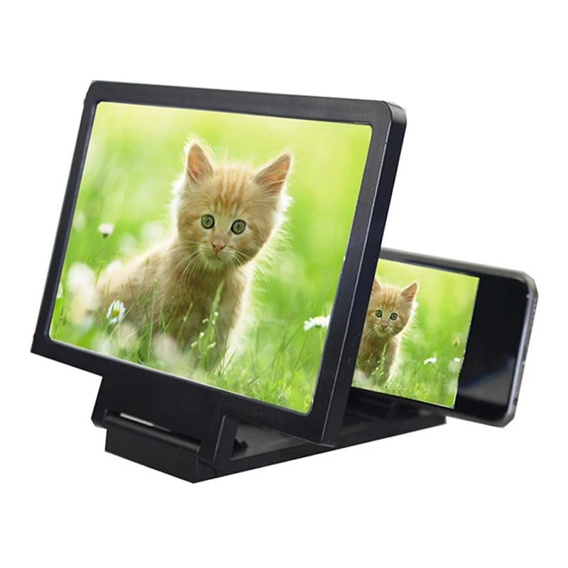Mobile phone screen amplifier 3D HD TV magnifier foldable desktop mobile phone bracket 1PC phone screen amplifier