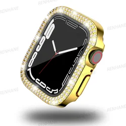 Custodia per Apple Watch con bracciale in PC rigido impreziosita da diamanti eleganti