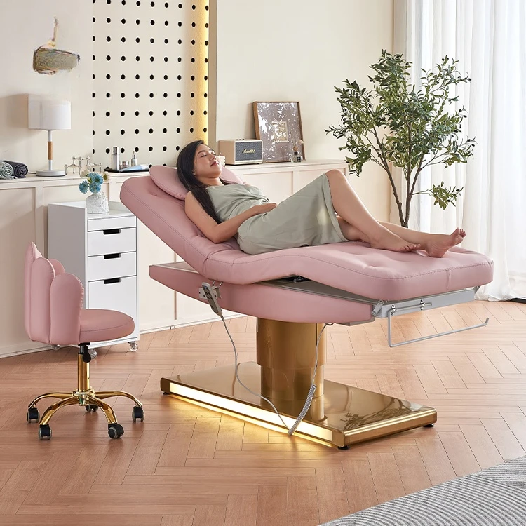 Custom 3 motors electric massage table Beauty Salon Spa Lash Beauty Facial Bed 4