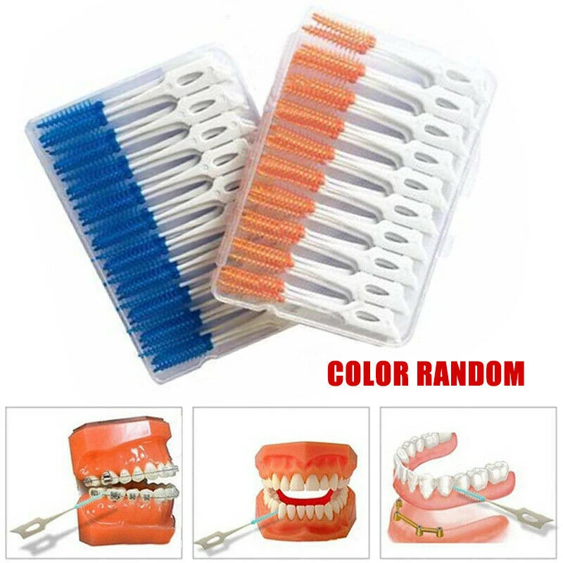 Toothpick Set Box Of 40 Teeth Toothpicks Dental Floss Picks Interdental Brush Stick Tooth Clean