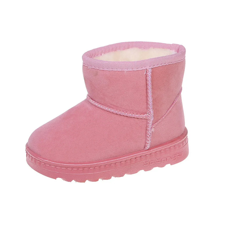 

2023 Boys Girls Shoes Kids Soft Rubber Sole Anti-Slip Warm Cozy Snow Boots Children Fleece Winter Thickened Shoes Baby Booties