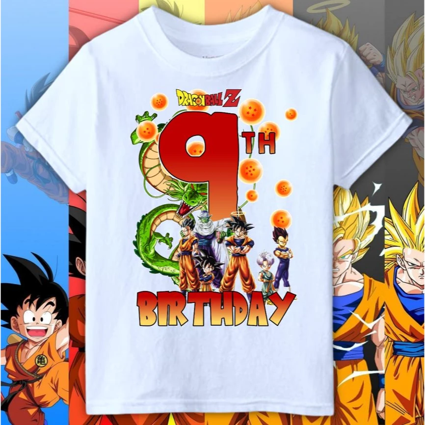 2026 Sommer Neu Dragon Ball BIRTHDAY Kinder-Shirt Jungen Mädchen T-Shirt 0-12 Jahre Alt Modisch Lässig Y2K Kurzarm Trendige Kleidung – Detail 14