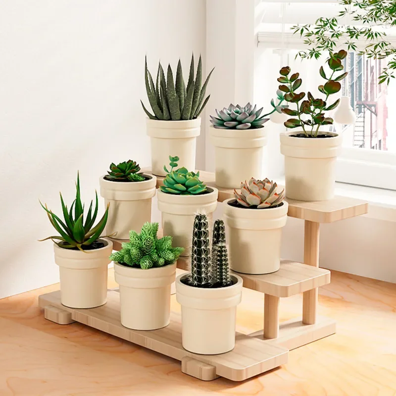 Bay Window Ladder Frame Desk Face Storage Rack Indoor Living Room Succulente Flower Pot Stand Espositore Per Profumo Multistrato