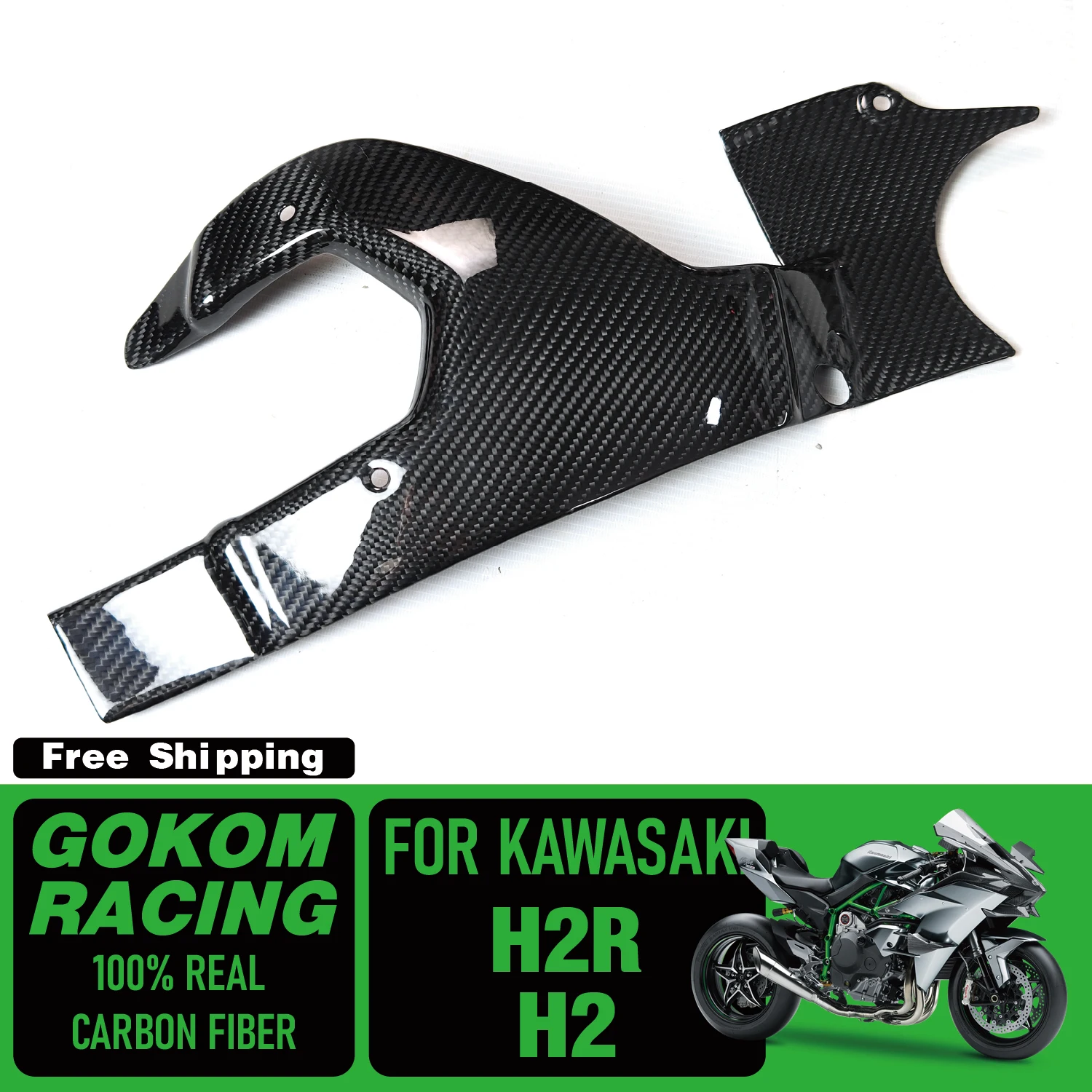 

Чехлы Gokom Racing для Kawasaki H2/H2R, чехлы для маятника, защитный коврик, 100% натуральное углеродное волокно, запчасти для мотоциклов, аксессуары