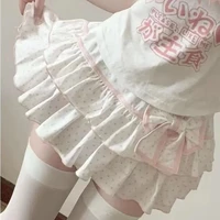 Deeptown Harajuku Y2k Lolita Mini Skirt Women Bow Japanese Style Kawaii Pleated Skirts Sweet Dot Ruffles Cake Layered Skirts - Image 5