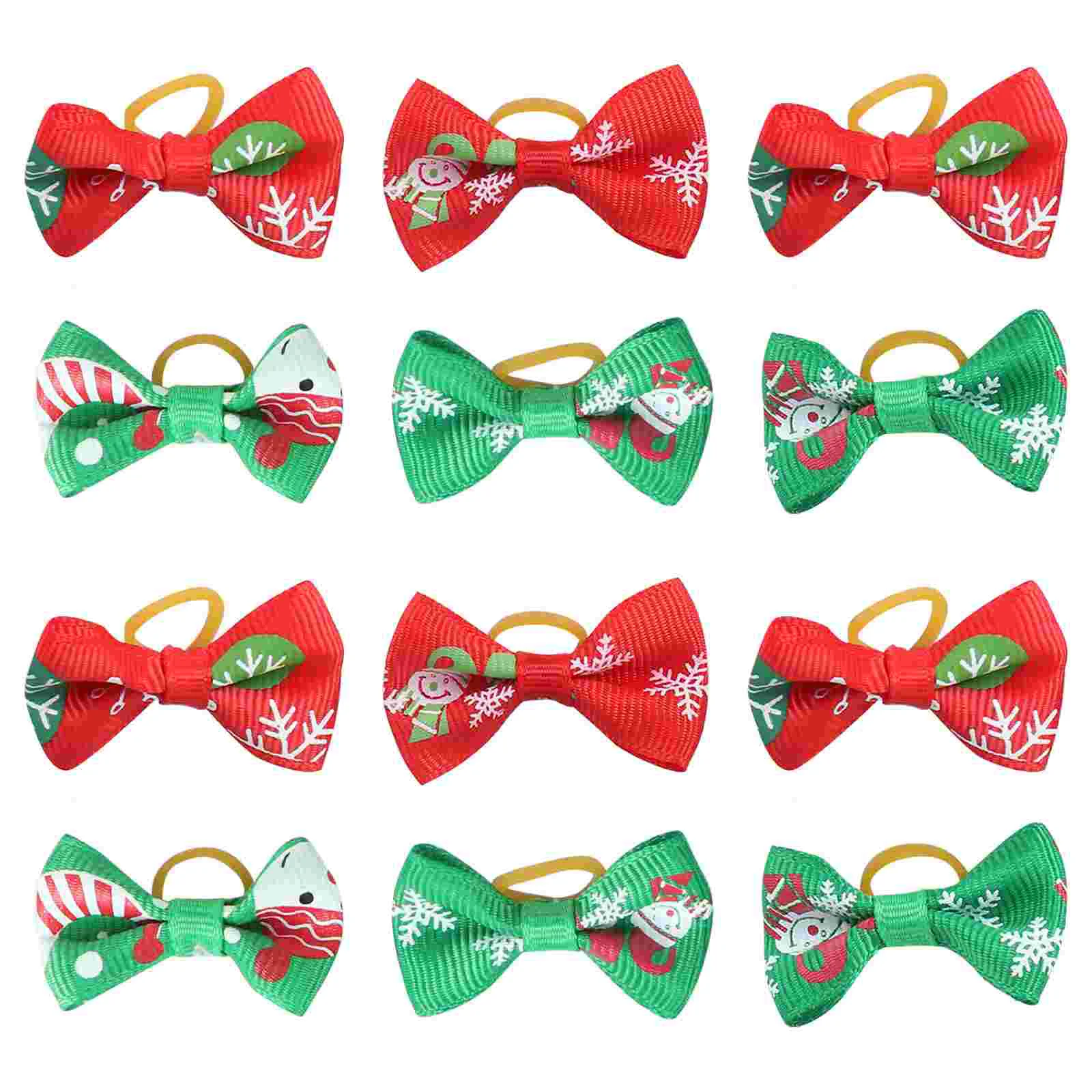 

50 Pcs Elastic Bands for Dogs Small Ties with Rubber Hairpin Accessories Christmas