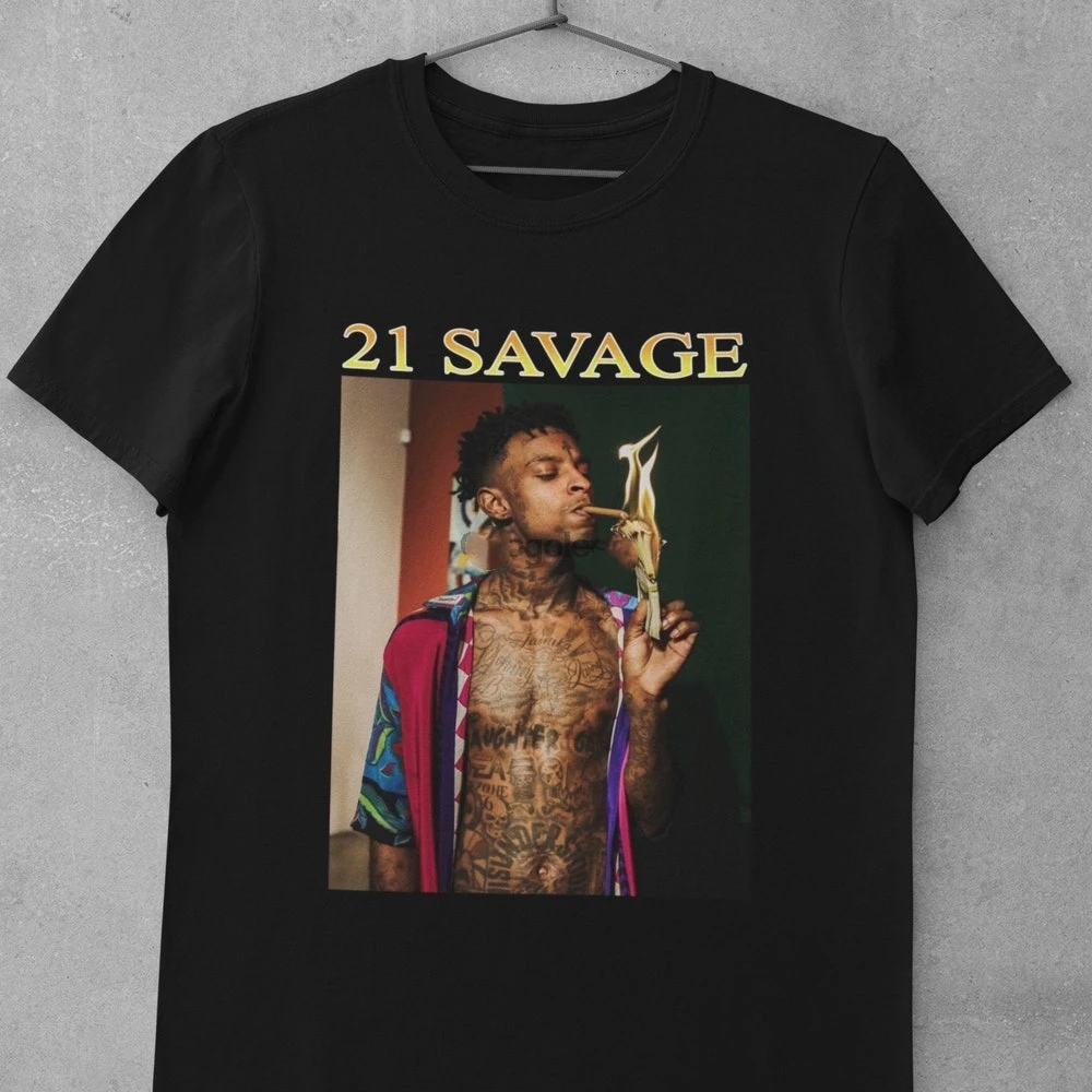 21 Savage Shirt 21 Maglietta Savage Nuovo Design Casual Unisex Tee Size S-2Xl