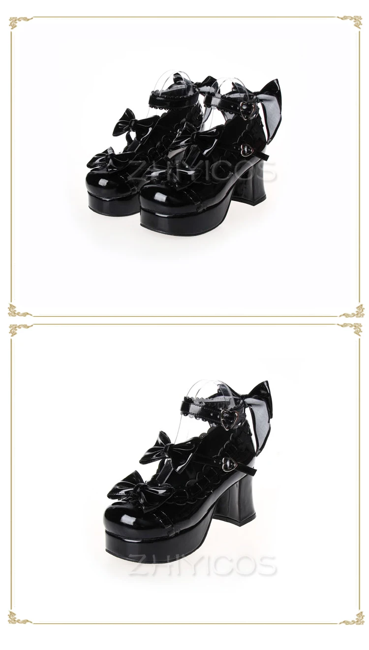 Neuer japanischer Stil Lolita Schuhe Mädchen Prinzessin Schuhe Hochhackige Schuhe mit Schleife 8