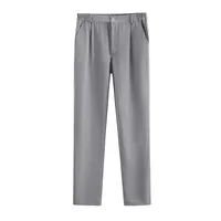 Gray Straight Leg School Uniform Pants for Men Korean Style Student Clothing Long Trousers Academic Fashion Class Uniform West P