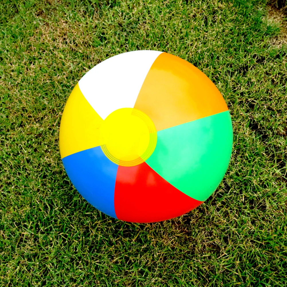 Inflatable Beach Ball Swimming Pool Play Balloon Rainbow Color Summer Water Toy Birthday Pool Party Favor for Age 3+ Boys Girls