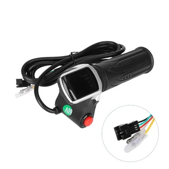 Manopola acceleratore per e-bike 60V con display LCD per velocità e stato della batteria, include controllo della velocità e blocco per maggiore sicurezza