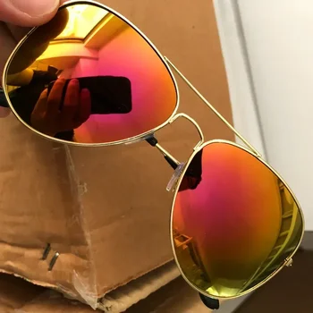 Occhiali da sole alla moda per donna Uomo Pilota Specchio rotondo sfumato Wen Occhiali da guida per esterni Oculos Очки Сotyне Nors Khuж...........е 1