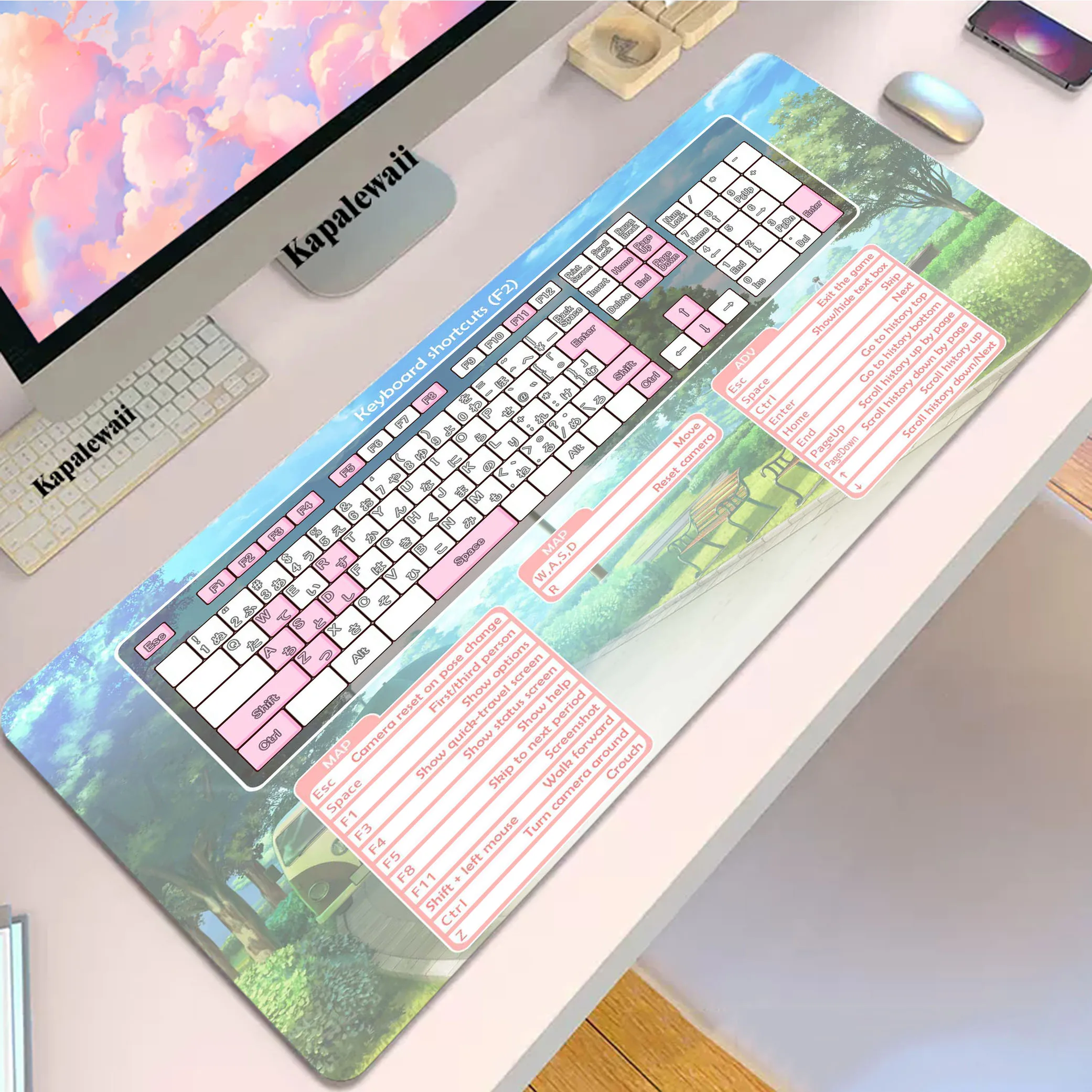 

Desk PS PPT Office Software Shortcut Key Mouse Pad Large Mouse Mat Laptop Mouse Carpet Game Carpet Keyboard Pads Gamer Desk Mat