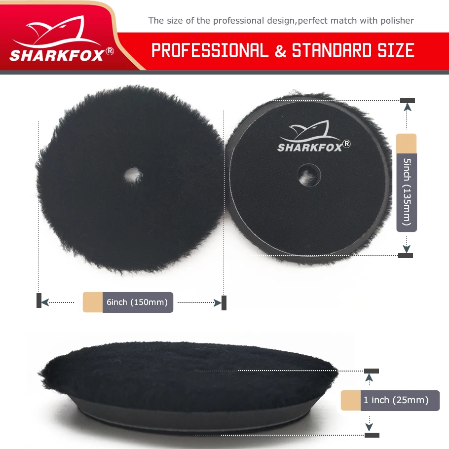 3 5 6 inch Woolen Polishing Pad for Car Paint Polishing Waxing Polisher