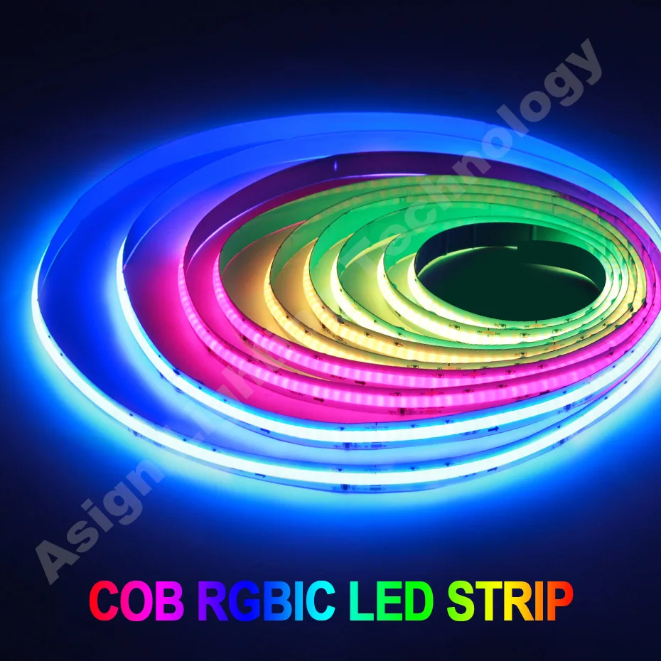 720 LEDs/m Super Bright Led COB Strip Adhesive Light DC24V RGBIC Flexible Tape Dream Color Chasing Effect for Bedroom Decor