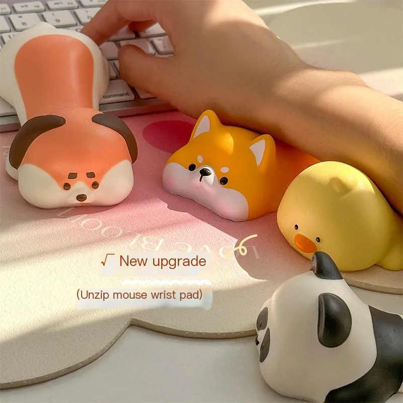

Decompression Memory Cotton Mouse Pad Wristband Pad Cute Office Desktop Mouse Wrist Pad Wrist Rest Cute Animals Unzip Mouse Pad