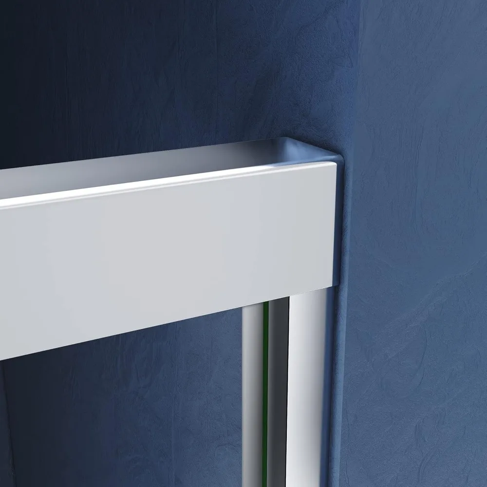 Sliding Glass Shower Door 56-60 in. W x 72 in. H, 304 Stainless Steel Hardware Chrome Semi Frameless Double Shower Door 4
