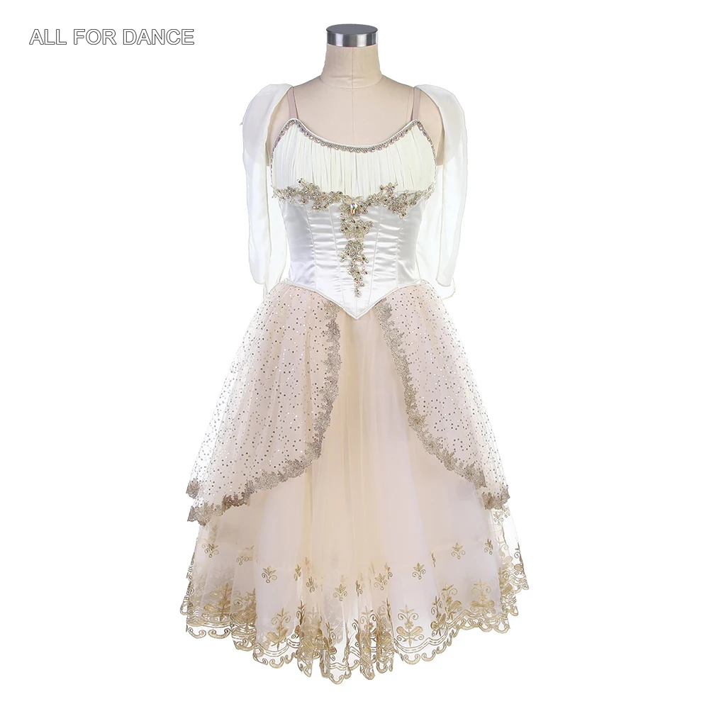 

B24035 Girls & Women Ivory Romantic Long Professional Ballet Tutus Made-to-Order for Awakening of Flora Hebe Variation