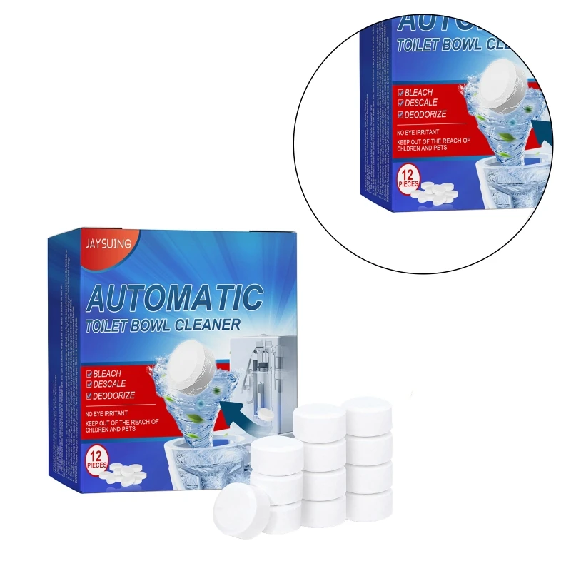 Toilet Bowl Cleaning Tablets 12pcs Keep Bathroom Clean and Healthy